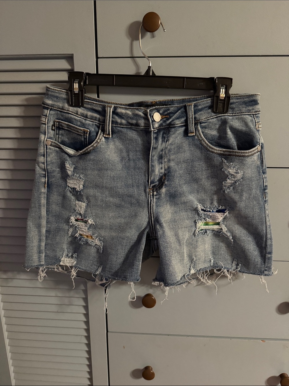 Judy Blue Light Wash Distressed Denim Cutoff Shorts